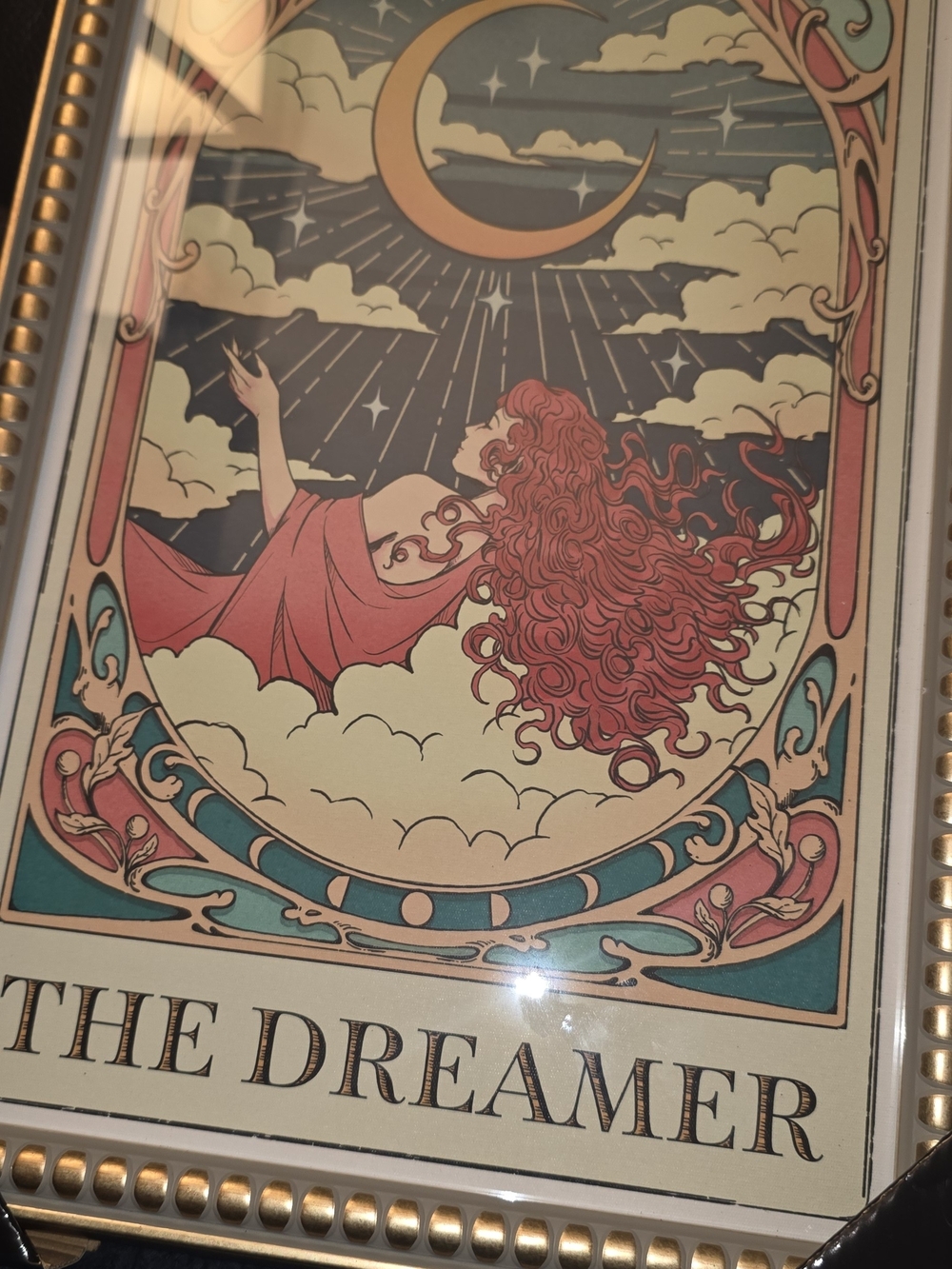 The Dreamer Art Print - Red & Teal Home Wall Art